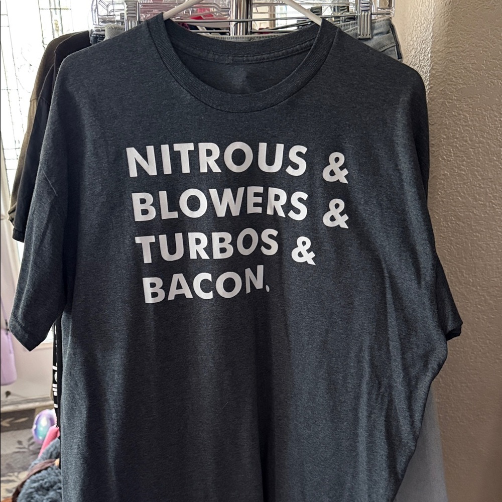 Source Unknown Charcoal Tee with White Print